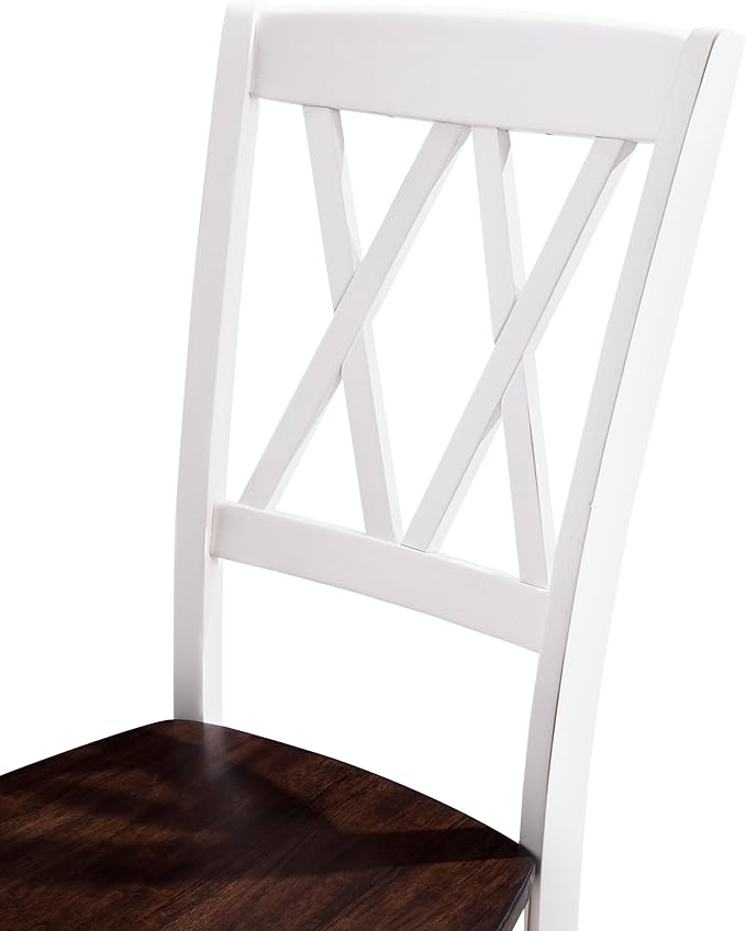 Crosley Furniture Shelby 7-Piece Dining Table Set, Distressed White/Dark Cherry - Image 7