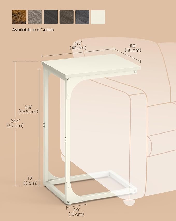 VASAGLE C-Shaped End Table, Small Side Table - Image 3