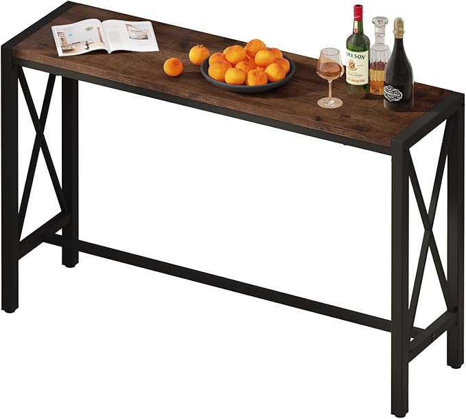 BON AUGURE Bar Table, 55 in Counter Height Pub Tables, Rectangular Tall Behind - Image 4