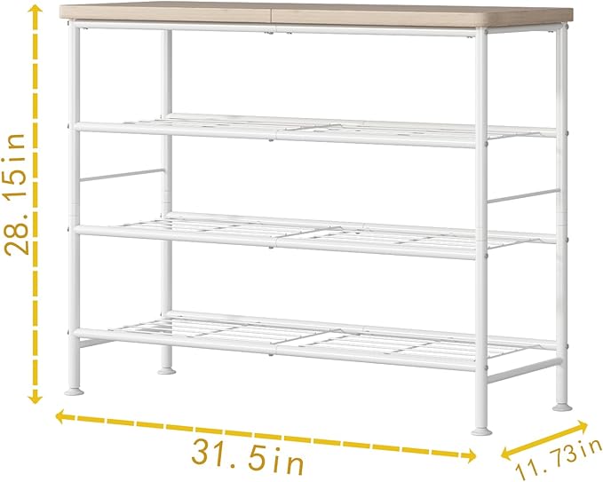 Shoe Rack Organizer 4 Tier for Closet Entryway Free Standing Metal Storage Shoe - Image 3