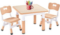 FUNLIO Kids Table and 2 Chairs Set, Height Adjustable Toddler Table and Chair by FUNLIO