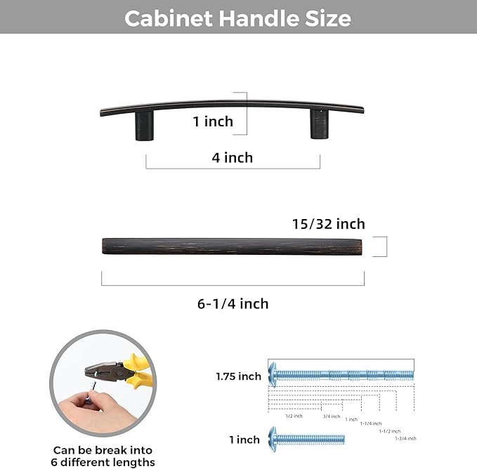 5 Pack Cabinet Handles 4" Hole Center - Image 3