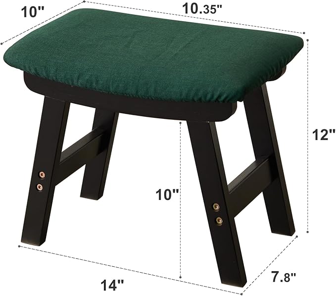 Foot Stool, Bamboo Small Sofa Foot Rest Under Desk, Extra Seating - Image 2