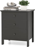 KOMFOTT 3 Drawers Nightstand, Wooden Bedside Table, Modern Sofa Side End Table by KOMFOTT