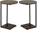 HDANI C Table End Table Set of 2, Round Side Table That Slide Under, C Shaped by HDANI