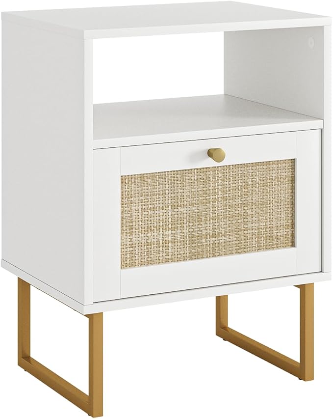 Rattan Nightstand, Mid Century Modern Night Stand, Boho Farmhouse Wood Bedside - Image 8