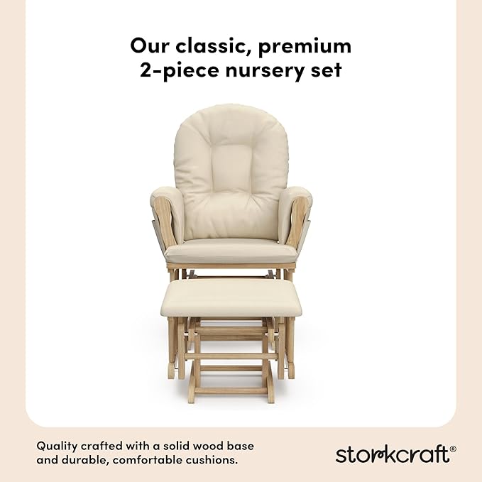 Storkcraft Premium Hoop Glider & Ottoman — GREENGUARD Gold Certified Nursery - Image 7