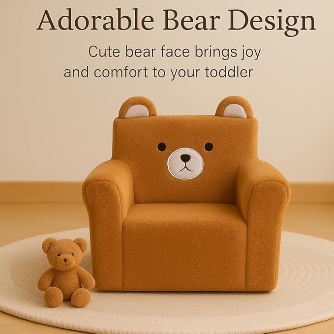 Cute Animal Toddler Foam Chair, Soft Faux Rabbit Fur, Comfy Toddler Lounge - Image 4