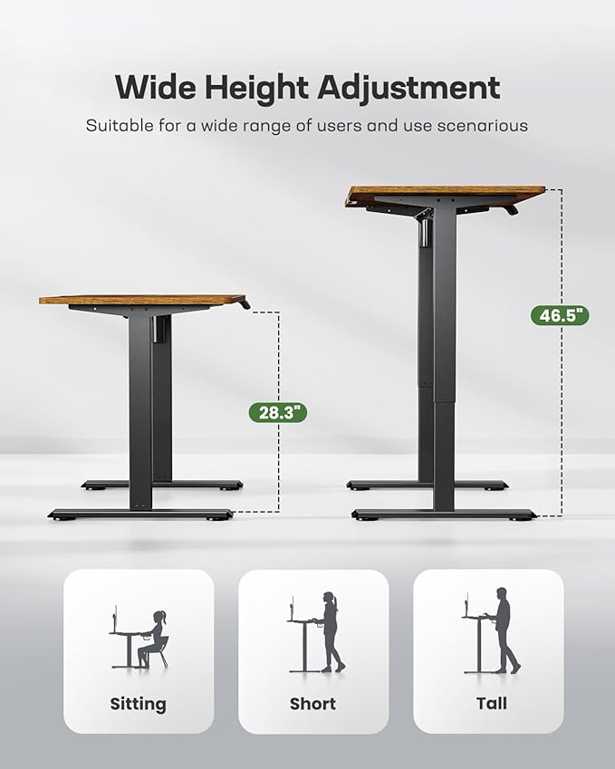 Marsail Standing Desk Adjustable Height Stand up Home Office Desk, ‎ 48x24 Inch - Image 3