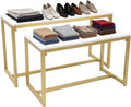 Gold 2-Piece Set Retail Display Tables Modern Nesting Tables by YPCDTL01