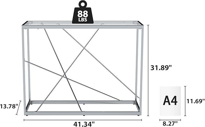 OIOG Glass Console Table for Entryway, Modern Sofa Table - Image 2