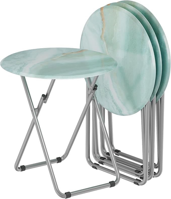 TV Trays Table Set of 4, Portable TV Dinner Tables by Fleecy+day