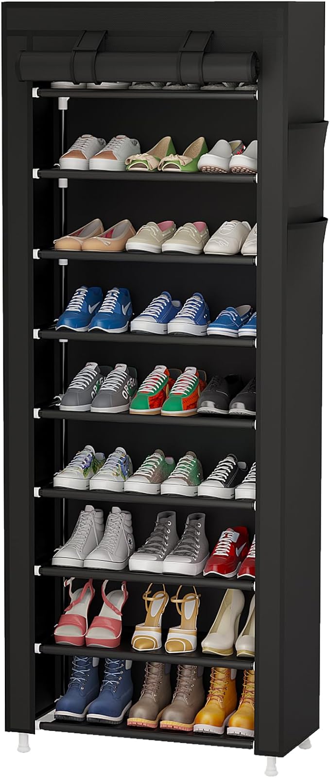 Calmootey 9 Tier Shoe Rack Organizer, Portable Shoe Shelf by Calmootey