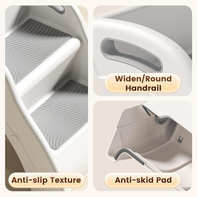 Toddler Step Stool for Bathroom Sink – Non-Slip Kids Step Stool, 100lbs Load - Image 3