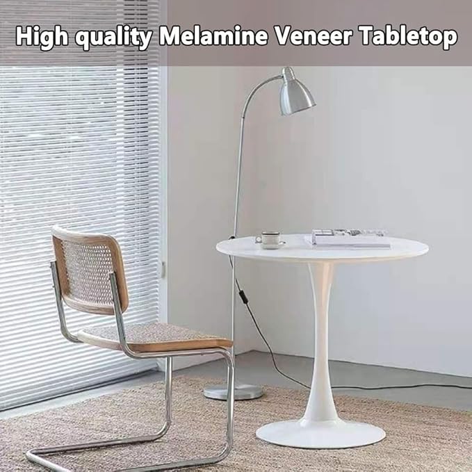 31.2" Tulip Dining Table, Mid-Century Modern Style, Round MDF Top - Image 3