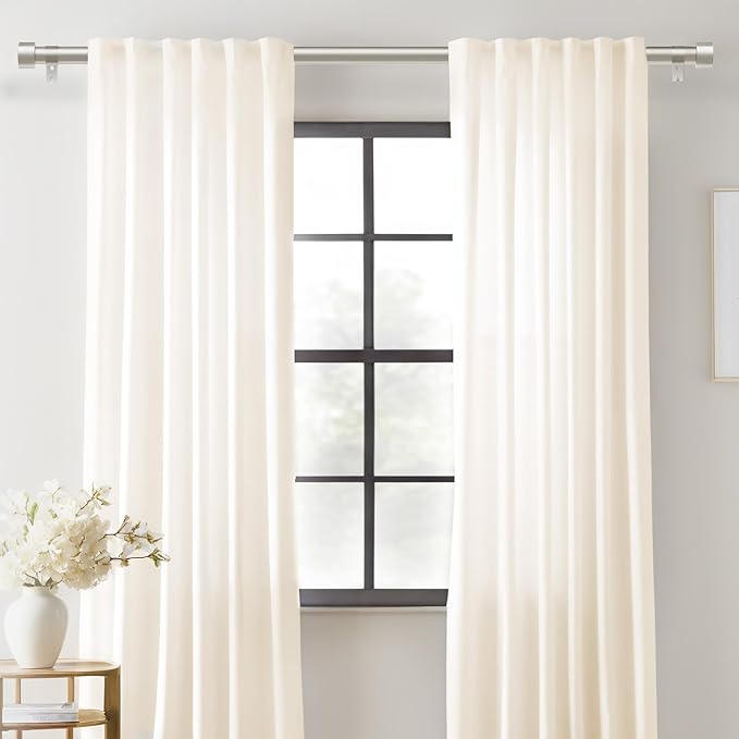 2 Pack Curtain Rods for Windows 28 to 48 Inch, 1 Inch Brushed Nickel Curtain - Image 8