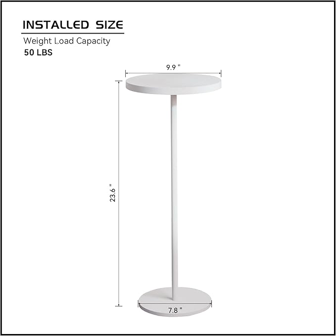 Small Side Table, Metal Round Drink Table, Desktop Diameter 9.99“ - Image 2
