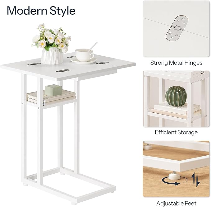 HOOBRO Foldable End Table, C Shaped Side Table - Image 6