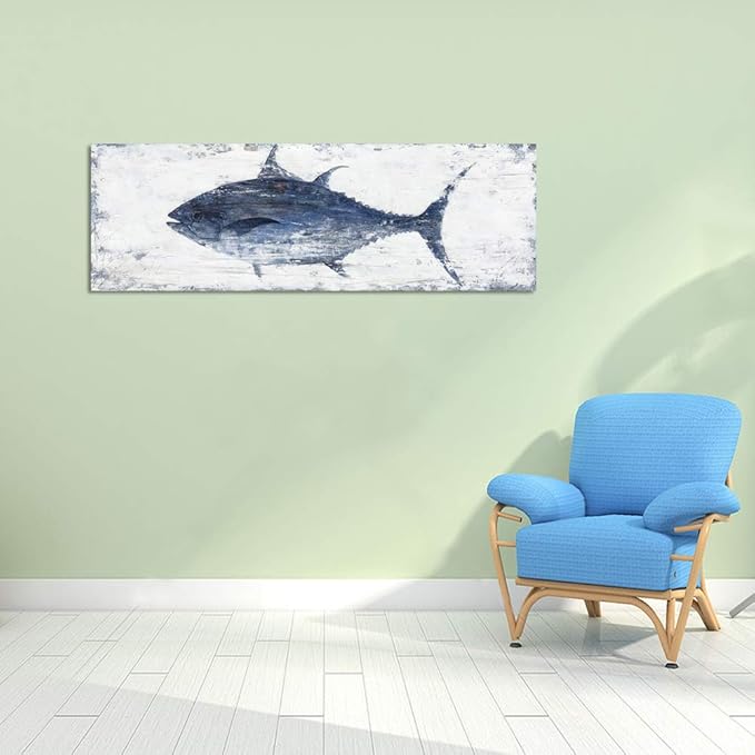 Yihui Arts Decor Abstract Fish Sealife Canvas Wall Art Prints Gallery Wrapped - Image 5