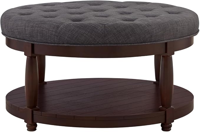 24KF Upholstered Round Coffee Table - Image 3