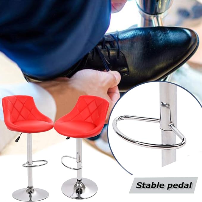 Bar Stools Barstools Swivel Stool Set of 2 Height Adjustable Bar Chairs - Image 7