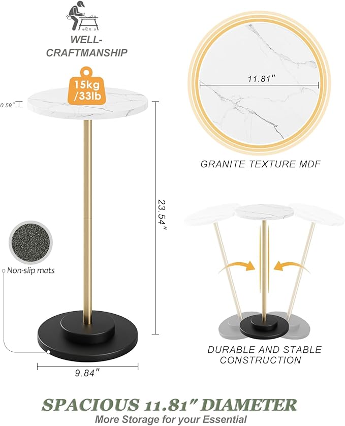 Round Side Table, Small Drink Table - Image 2