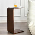 C Shaped End Table 24.4in High, Solid Wood C Side Table by Unknown
