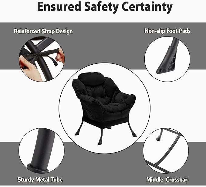Lazy Chair Thick Padded, Comfy Velvet Accent Lounge Chair - Image 9