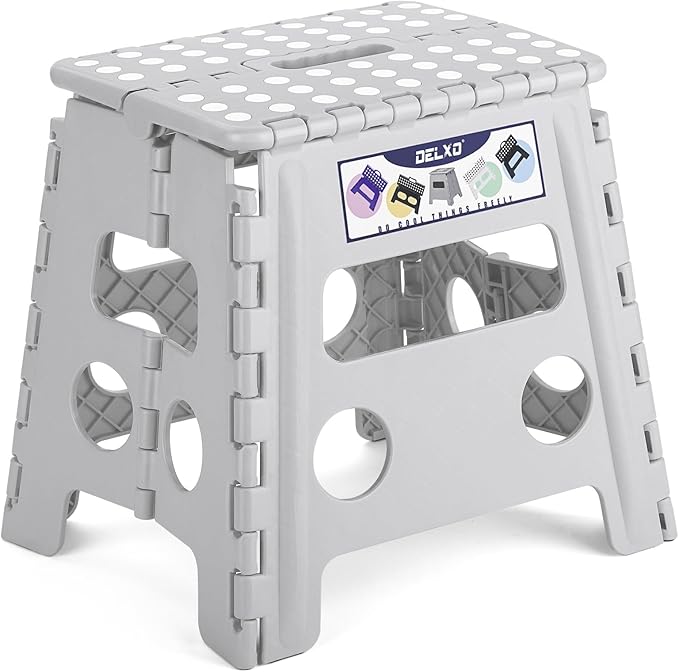 Delxo Folding Step Stool, 13 inch Non-Slip Foldable Stools Up to 300 LBS by Delxo