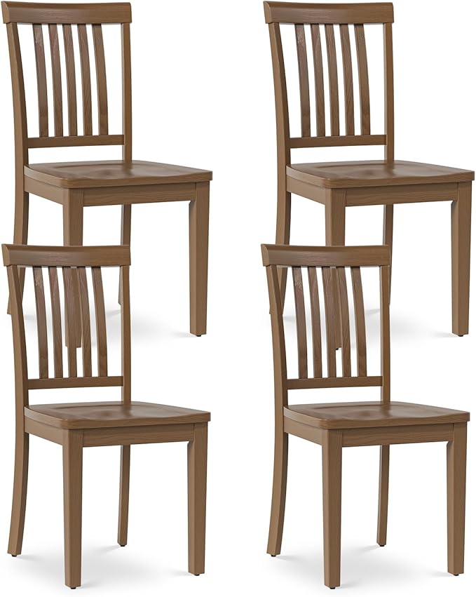 COLAMY Wooden Dining Chairs Set of 4, Solid Rubberwood Kitchen & Dining Room - Image 9