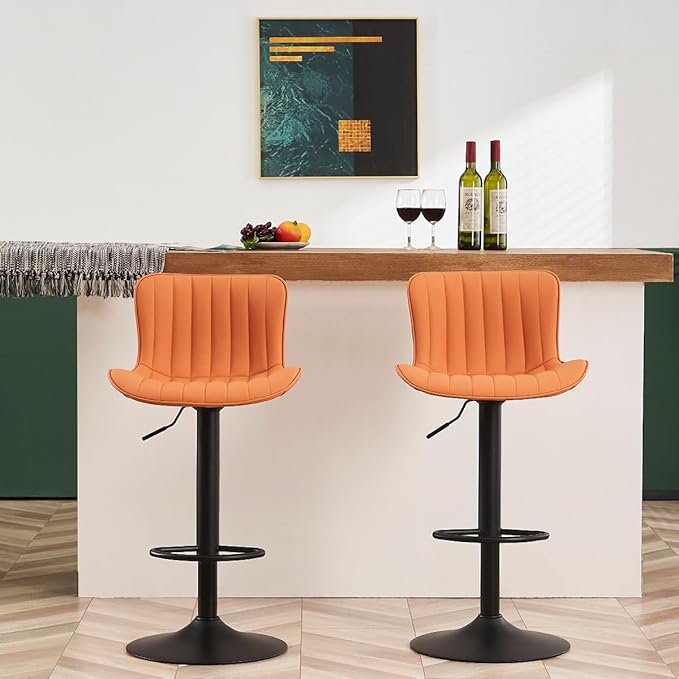 YOUNUOKE Counter Height Bar Stools Kitchen Island Barstools Set of 2 Adjustable - Image 8