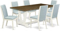 East West Furniture V077LA015-7 7 Piece Dining Table Set Consist of a Rectangle by EastWestFurniture
