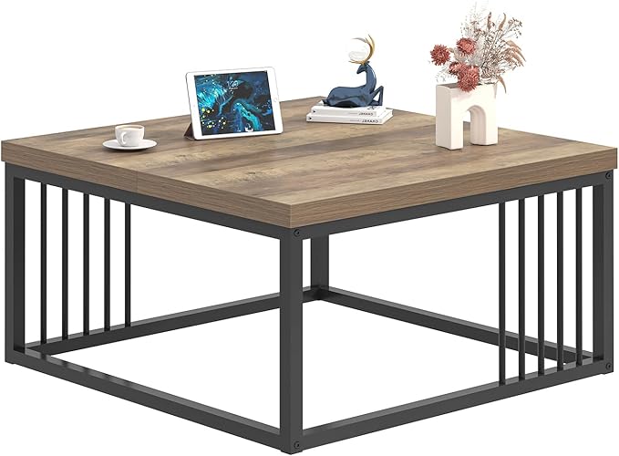 FOLUBAN Coffee Table, Modern Square Center Table - Image 8