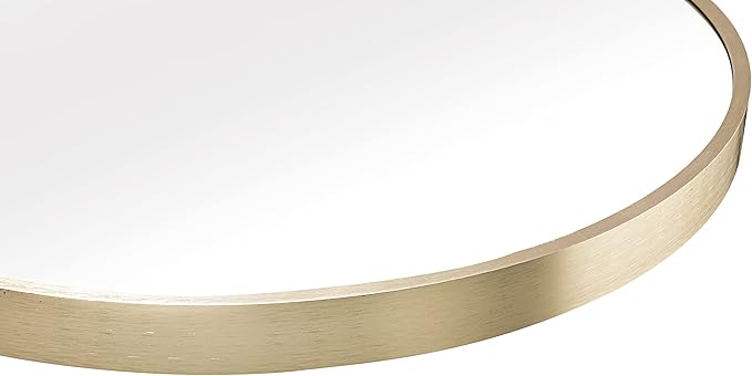 FrameWorks 20" Deluxe Contemporary Brass Gold Circular Aluminum Mirror - Image 7