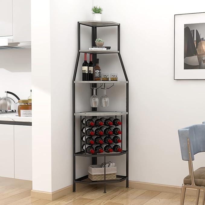 5-Tier Corner Wine Rack Floorstanding - Image 6