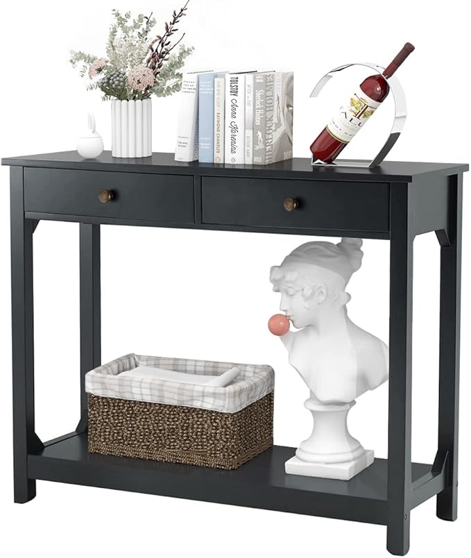 TaoHFE Black Console Table, 39.4"x11.8"x31.5" by TAOHFE