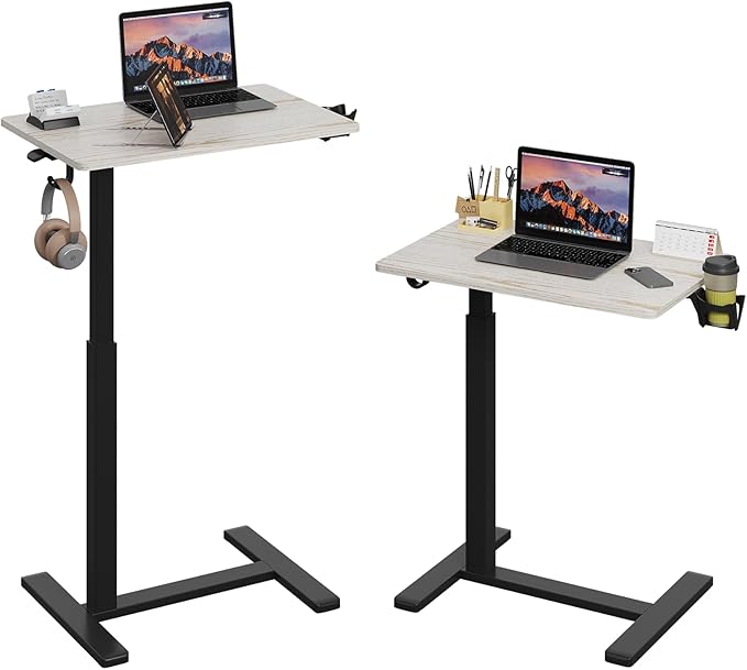 Gas Spring Adjustable Height Rolling Portable Laptop Desk, Mobile Standing Desk by Unknown