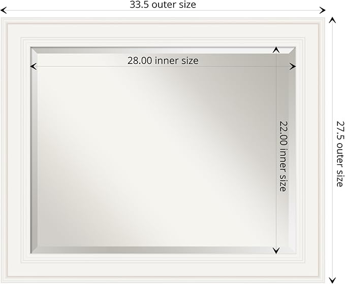 Amanti Art White Bathroom Mirror - Image 4