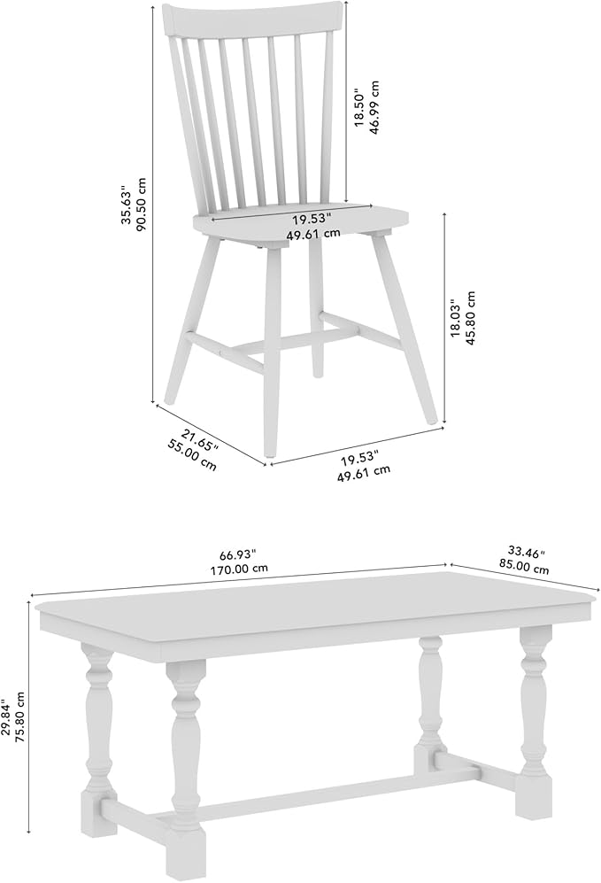 Bush Furniture Rectangular Dining Table Set - Image 7