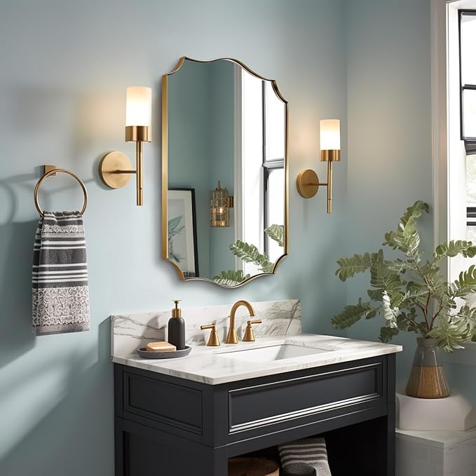 ANDY STAR Gold Vanity Mirror, 22x30 Inch Brushed Gold Mirror - Image 3