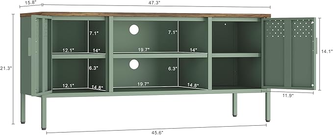 Manhattan Comfort Landen 47" Modern Metal TV Stand - Image 3