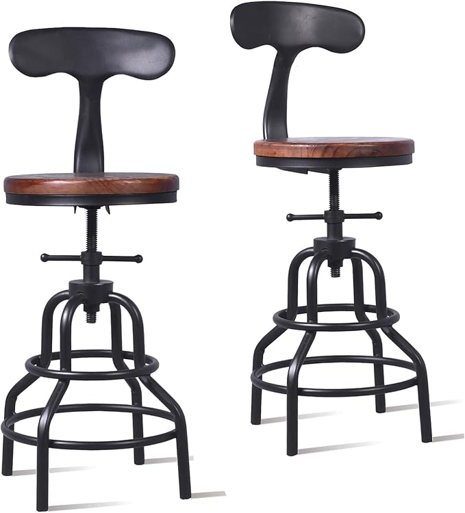 Diwhy Industrial Vintage Counter Stool, Kitchen Counter Height Adjustable by Diwhy