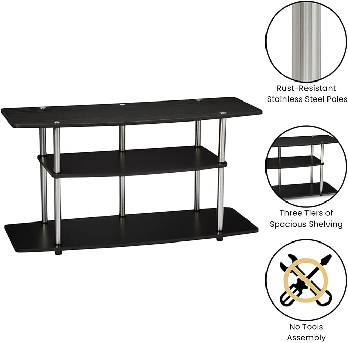 Convenience Concepts Designs2Go No Tools 46 inch 3 Tier Wide TV Stand - Image 6