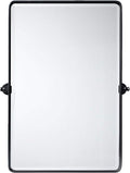 TEHOME Matt Black Pivot Rectangle Bathroom Vanity Mirrror Farmhouse Tiltable by TEHOME