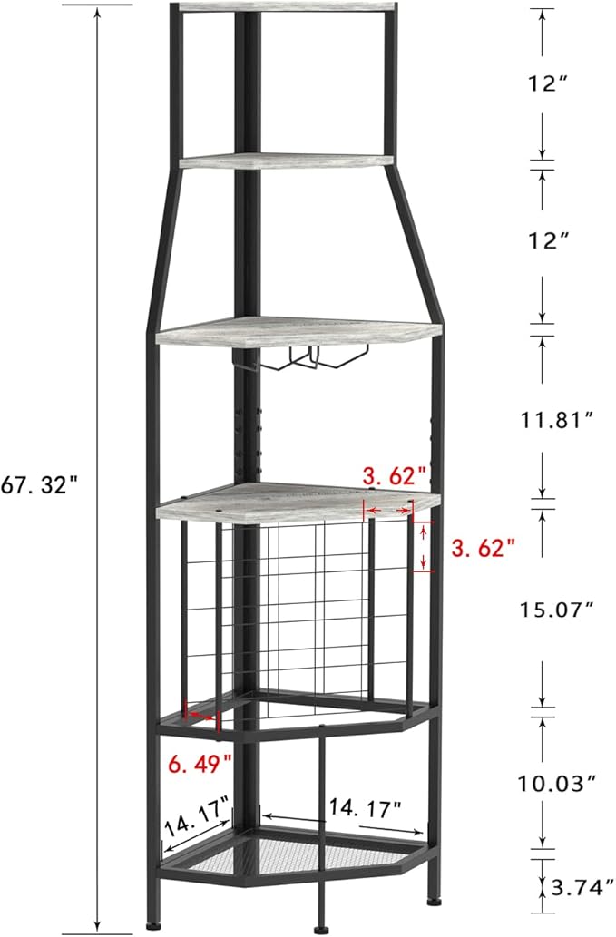 5-Tier Corner Wine Rack Floorstanding - Image 2