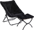 Comfy Folded Chair with Ottoman, Oversized Folding Faux Fur Chair Soft Furry by Givjoy