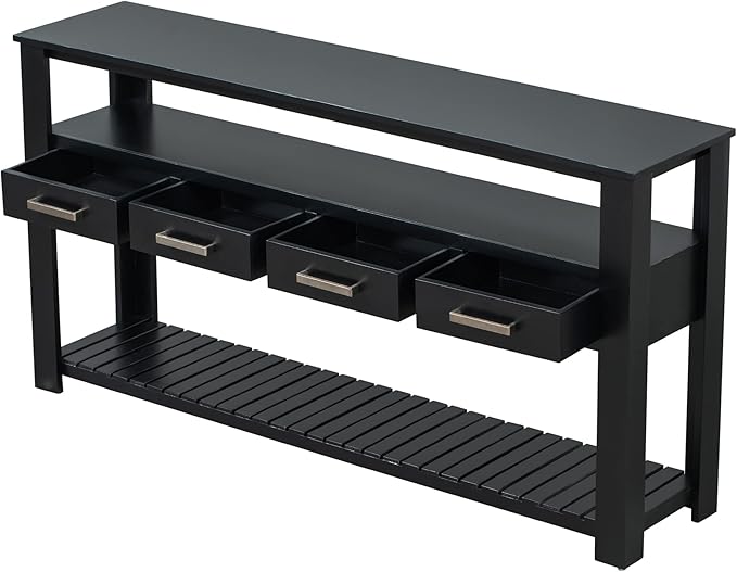 Ball & Cast 62.2“ Contemporary 4 Drawers Console Table, Long Entryway Table - Image 8