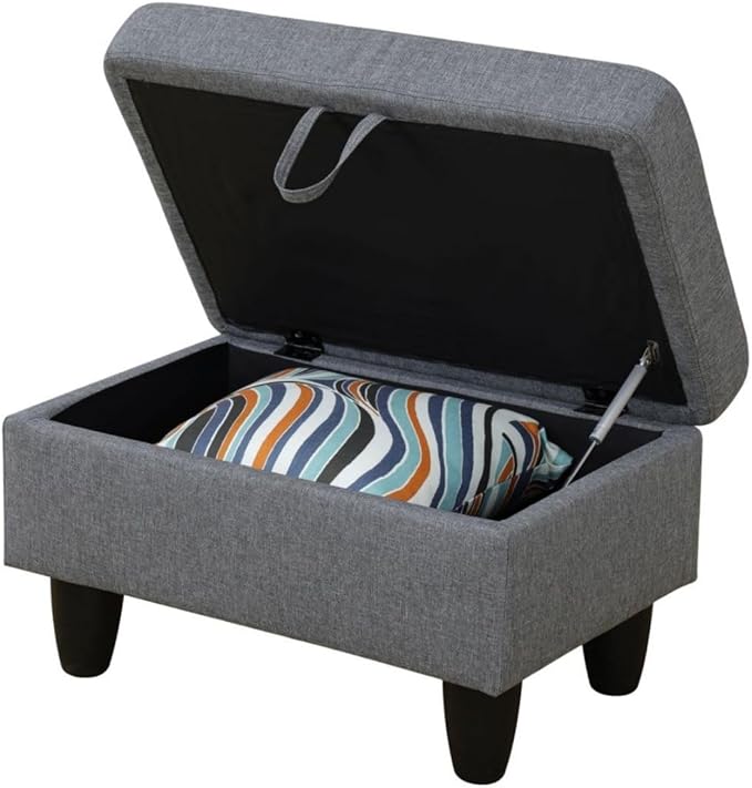 Grey-1 L-Shaped 3-Piece Linen Sofa - Image 4