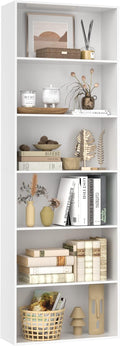 FOTOSOK 6-Tier Open Bookcase and Bookshelf, Freestanding Display Storage by FOTOSOK