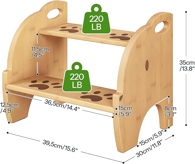 HOOBRO Wooden Toddler Step Stool - Image 3